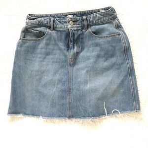 High Rise blue jean skirt